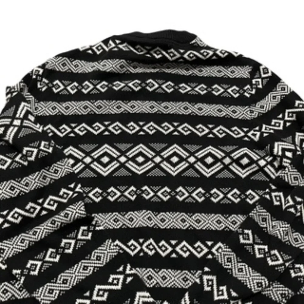 NEW‎ William Rast Sweater Men’s MEDIUM  Black & White Cotton Geometric